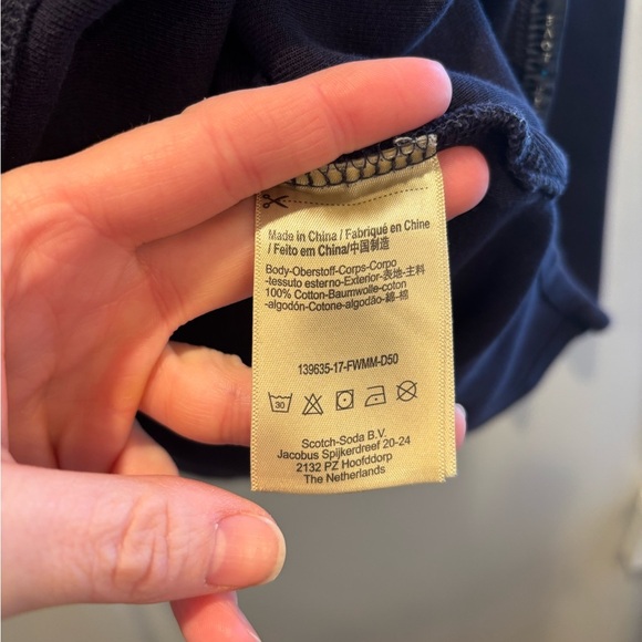 Scotch & Soda basic thermal long -sleeve mens size medium navy minimalist - Picture 6 of 12